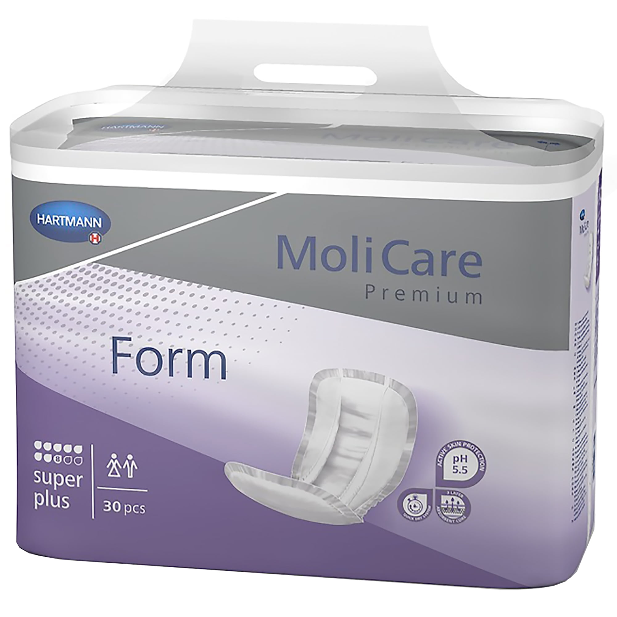 MoliCare Premium Form Super Plus Unisex Incontinent Pad Contoured 12 X