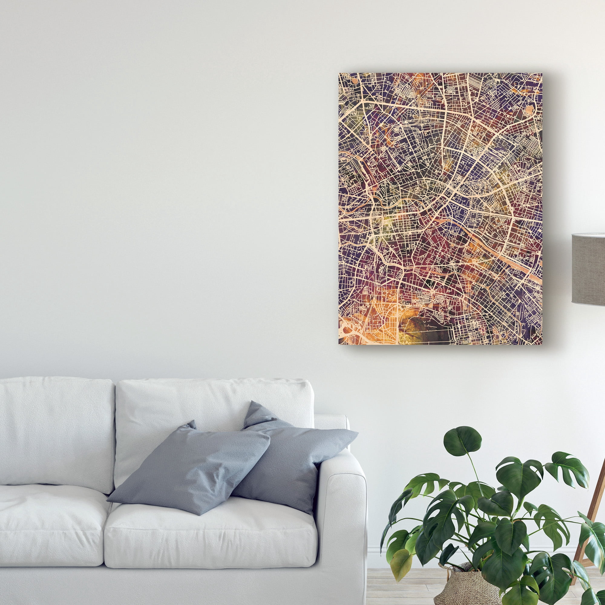 Trademark Fine Art 'Berlin Germany City Map II' Canvas Art by Michael Tompsett