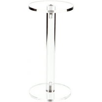 Plymor Clear Acrylic Round Barbell Pedestal Display Riser, 6.375" H x 3" D (3/16" thick)