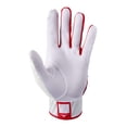 thumbnail image 2 of Guantes de bateo Mizuno MVP de béisbol para adultos, blancos y rojos, pequeños, 2 of 3