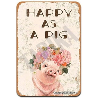 Farm Animal Kitchen Towel Floral Farmhouse Kitchen Decor Pig