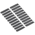 thumbnail image 1 of Unique Bargains 12 Pairs Snapback Strap Cover, 7 Holes Plastic Adjustable Hat Snap Buckle Replacement (Black), 1 of 7