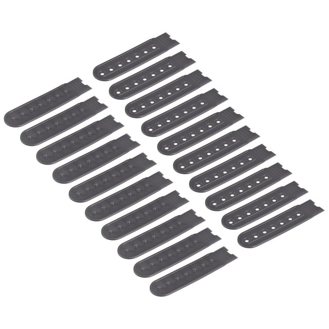 Unique Bargains 12 Pairs Snapback Strap Cover, 7 Holes Plastic Adjustable Hat Snap Buckle Replacement (Black)