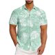 thumbnail image 1 of Mens Casual Manga Corta Botón Abajo Camisas Turndown Cuello Hawaii Impresión Botón Camisa Cardigan, 1 of 5