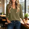 thumbnail image 5 of Womens Knitted Sweaters Dressy Casual Lightweight V Neck Long Sleeve Pullover Knit Top,Office Workwear,Fall Winter Layering, 5 of 8