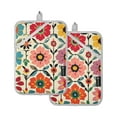 thumbnail image 7 of Yayeee Pot Holders Kitchen Heat Resistant with Pocket 7"x9.8" Cotton Oven Cooking Hot Pads, Colorful Flowers, 7 of 7