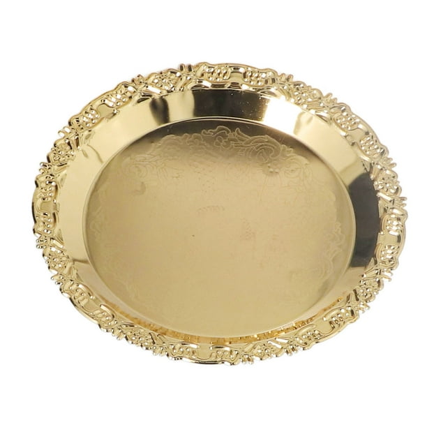Decorative Dinner Plate, Gold Plated Stainless Steel Decoration Round