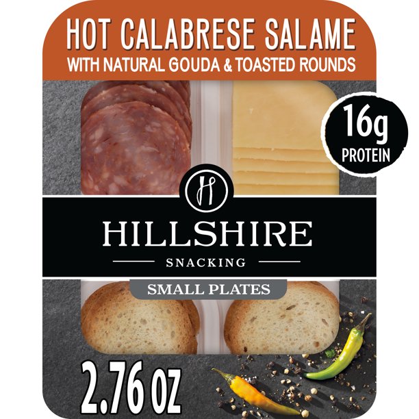 Hillshire Snacking Hot Calabrese Salami, Gouda Cheese, Toasted Rounds