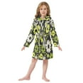 thumbnail image 6 of FORMRS Niños Bathrobe Unisex Hooded Robe Soft Plush Pajamas Sleepwear, Size 7-9T, Green Flower Pattern, 6 of 7