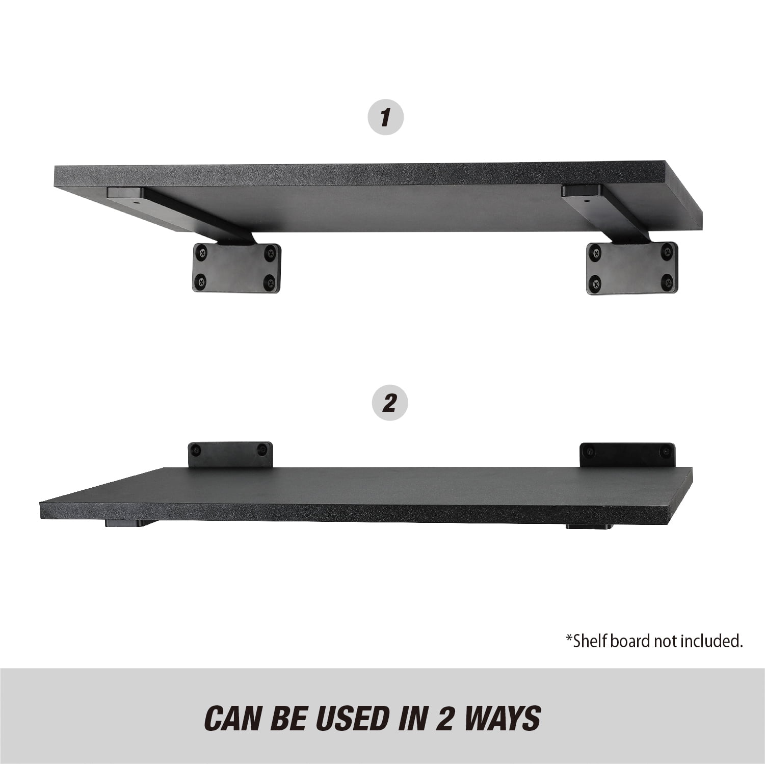 Hyper Tough 10 in x 4 in Floating Shelf Bracket, Black