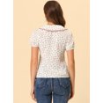 thumbnail image 3 of Blusa con cuello Peter Pan floral Allegra K para Mujer Blanco M, 3 of 4
