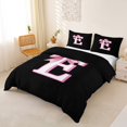 thumbnail image 2 of Erosebridal Cute Pink Bowknot Duvet Cover Set,Princess Bowtie Letter E Bedding Full For Girls Kids,Reversible Black 3 Pieces,No Comforter, 2 of 6