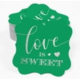 thumbnail image 2 of Inkdotpot Hang Tags Love Is Sweet Wedding Favor Bracket Shape Gift Tags Real Silver Foil Bonbonniere Tag Pack Of 50, 2 of 7