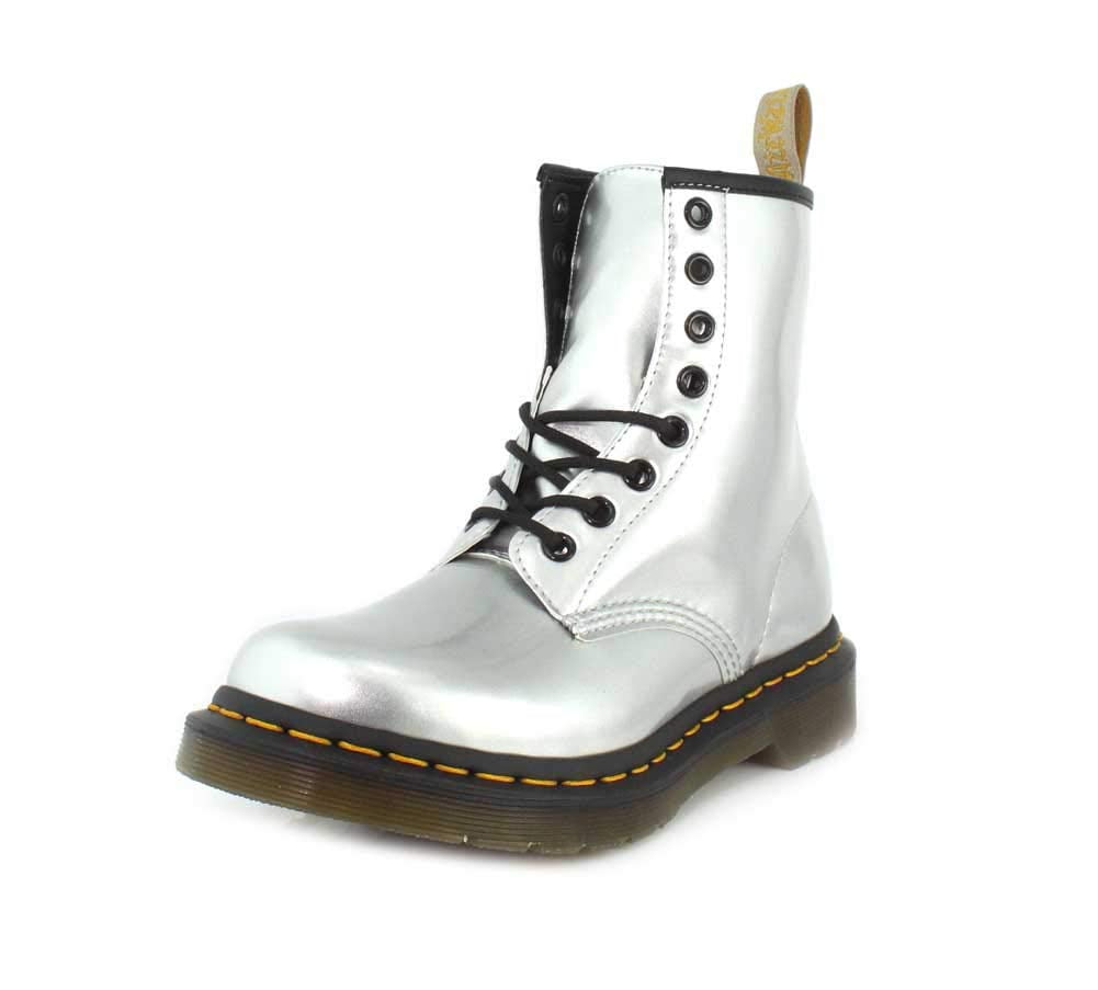 dr martens vegan silver
