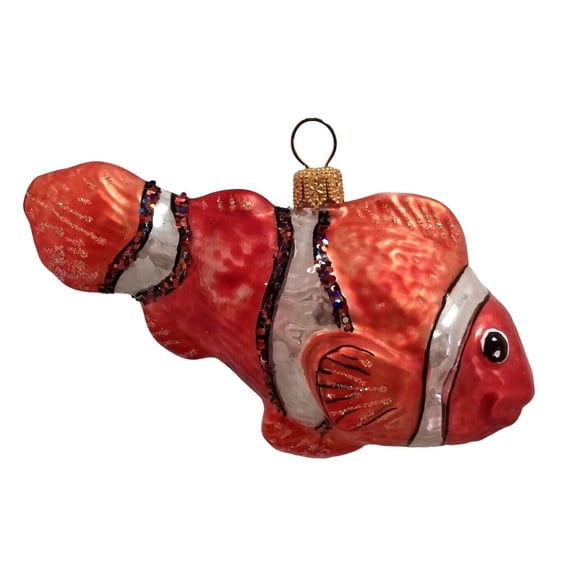 Clownfish Sea Life Polish Mouth Blown Glass Christmas Ornament Decoration