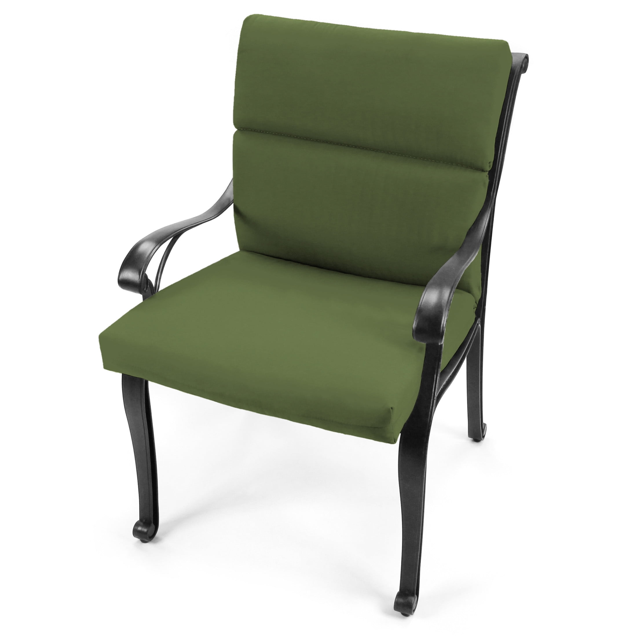 Jordan Manufacturing 44" x 22" Veranda Hunter Green Solid Rectangular Outdoor Chair Cushion with Ties and Hanger Loop