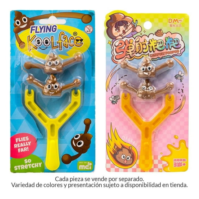 Juguete Prichos Resortera con Emoji Elástico Plástico Multicolor Varios Modelos 3 Piezas