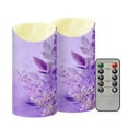 thumbnail image 2 of Iauyy Flameless Candles Battery Operated LED Pillar Candles with Remote and Timer, Light Purple Set of 2 （S), 2 of 8