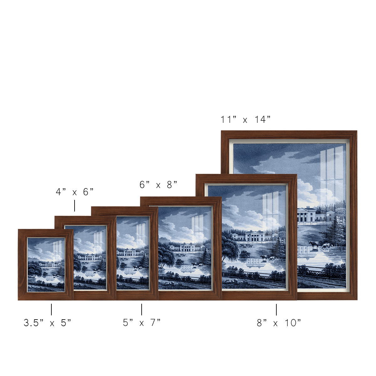 Estate View I -Framed Print w/glass-Chestnut