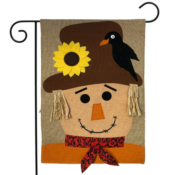 Briarwood Lane Autumn Scarecrow Burlap Garden Flag
