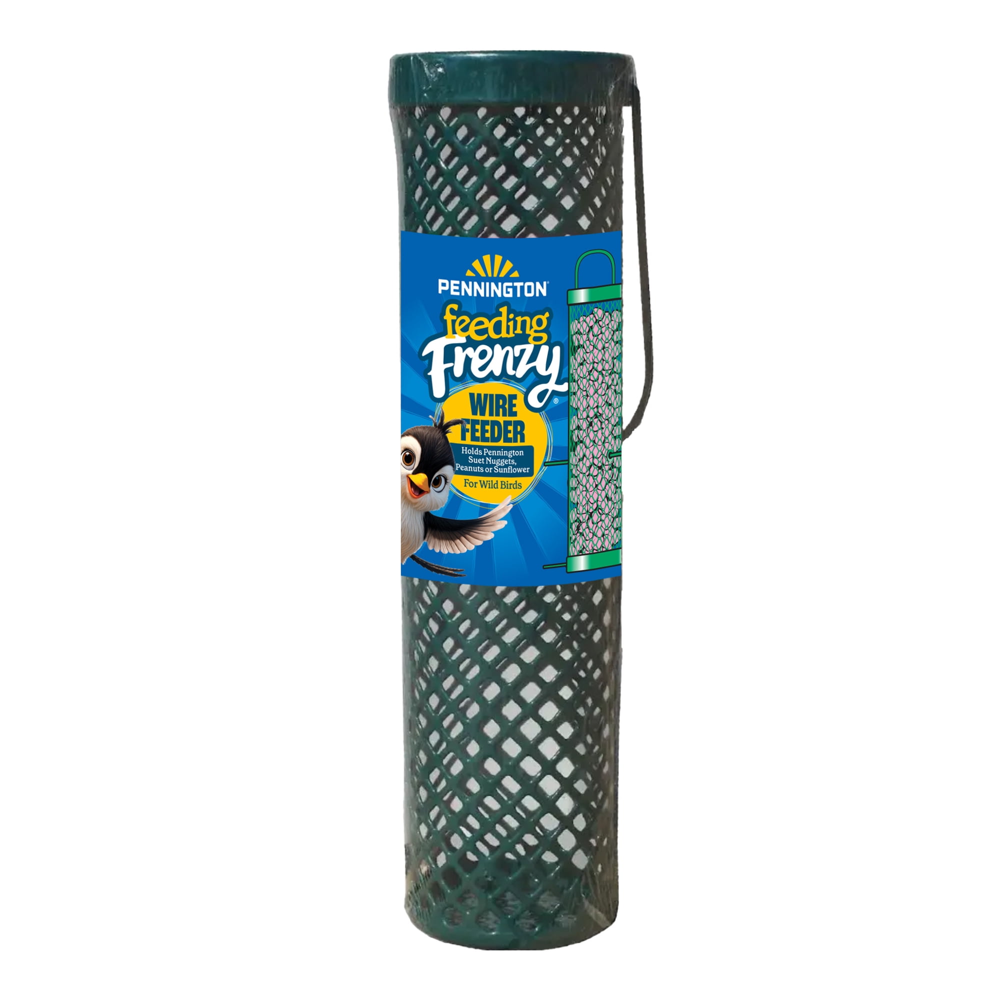 Pennington Feeding Frenzy Suet Nugget Feeder, Wire Wild Bird Feeder, 11 x 3 x 3 Inch Suet Cage