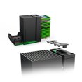 thumbnail image 4 of Soporte vertical compatible con la consola Xbox Series X, estación de carga para mandos con 2 baterías recargables de 1300 mAh para Xbox Series, cargador para mandos Xbox con 14 ranuras, 4 of 10