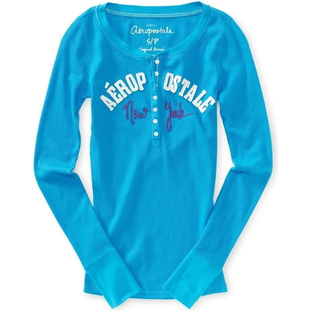 Aeropostale Womens New York Thermal Sweater, Azul, X-Small Aeropostale Térmico