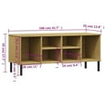 thumbnail image 4 of vidaXL Shoe Rack with Metal Legs Brown 106x35x45 cm Solid Wood OSLO, 4 of 4