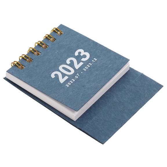 FUTUREORYY 1Pcs Small Desk Calendar Blue Paper Marking Important Events Reminder Tool 7x6.5x3.5in Compact Standing