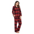 thumbnail image 2 of Ashford & Brooks Women's Flannel Plaid Pajamas Long Sleeve Button Down Pj Set, 2 of 6