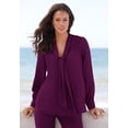 thumbnail image 3 of Roaman's Women's Plus Size Long Sleeve Bow Blouse, 3 of 6