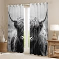 thumbnail image 2 of Homewish Highland Cow Blackout Curtains Set of 2 (52x84 Each) For Teens Boys Girls,Black Grey Window Curtains,Western Farmhouse Animal Curtains and Drapes,Breathable Home Decor, 2 of 6