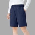 thumbnail image 2 of HAOTAGS Boys Girls Uniform 5" Shorts (4-15), Lightweight Summer School Pants Elastic Waist Unisex Thin Knee-Length Trousers Navy 7-8 Years, 2 of 7