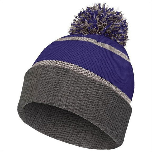 Holloway Sportswear OS Reflective Beanie Purple/Carbon 223816