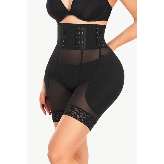 Full Size Breathable Lace Trim Shaping Shorts