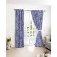 thumbnail image 3 of Purple Navy Blue Blackout Curtains for Bedroom/Living Room, Thermal Insulated Kitchen Curtains, Retro Botanical Abstract Art Grommet Darkening Window Treatment Drapes 52"x63"x2, 3 of 8