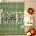 thumbnail image 5 of Green Fall Pumpkins Shower Curtains for Bathroom, Thanksgiving Autumn Modern Plaid Waterproof Fabric Shower Curtain, Decorative Bathroom Curtain for Bathtub, 72"x84", No Hooks Included, 5 of 9