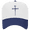 Royal/White, variant on Mens Embroidered Otto Cap 5 Panel Mid Profile Baseball Cap - Christian Cross Nails Design, Royal/White