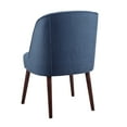 Blue Dining Chair with Rounded Back and Espresso Legs for Kitchen and