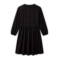 thumbnail image 4 of Lume Wear Women's 2026 Long Sleeve Corduroy Dress Above Knee A-Line V Neck Fall Winter Short Work Dress L&Black, 4 of 5