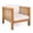 Natural Wicker Arms, variant on GZXS Outdoor Acacia Wood Club Armchair with Beige Cushion and Natural Wicker Armrests, Weather-Resistant Frame, 400 lbs Capacity, for Patio Garden Deck