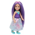 thumbnail image 6 of Barbie Chelsea Royal Small Doll with Purple Hair, Removable Skirt, Shoes & Hair Accessory, 6-inch Toy, 6 of 7