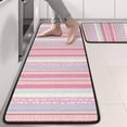 thumbnail image 2 of Kitchen Rugs Sets Of 2,Pink and Green Striped Pattern Anti Fatigue Kitchen Mat Rugs Non Slip Washable,Decorative Kitchen Floor Mats for Kitchen,Sink,Laundry,17"x47"+17"x47", 2 of 5