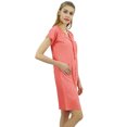 thumbnail image 2 of Bimba Womens Peach Long Shirt Getting Ready Buttondown Night Sleepdress-22, 2 of 8