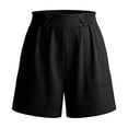 thumbnail image 5 of ClodeEU Women's Summer Crinkle Ice Silk Shorts with Pockets,Pleated Elastic Waist Casual Short Black,Womens Plus L, 5 of 6