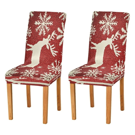 BZSMCE Chairs Slipcovers Dining Chair Covers Simple Sonwflake Deer Creative Pattern