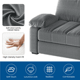 thumbnail image 6 of Renwick 2 Seater Velvet Sofa Couch with Pillow Top Arms & USB Charging Ports, Gray, 6 of 10