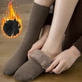 thumbnail image 3 of Solid Color Men Super Thick Cold Resistant Long Plush Winter Socks Floor Socks Snow Socks Men Socks COFFEE, 3 of 8