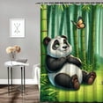 thumbnail image 2 of Panda, bamboo, butterfly bathroom decoration, multi size color luxury graphic print polyester fabric fashion bathroom decoration, 2 of 7