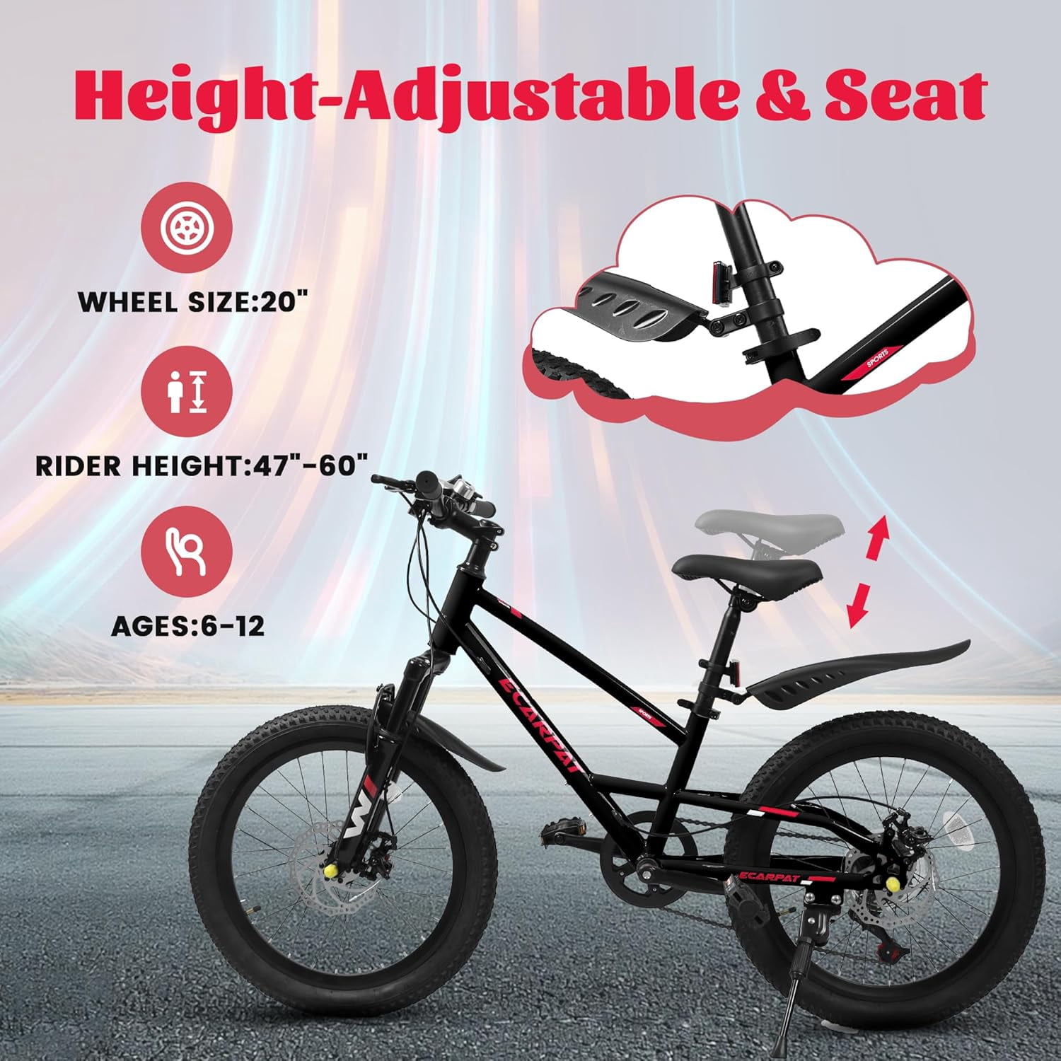 Ambifirner BMX Bike, 16 20 inch Bicycle with Hi-Ten Carbon Steel Frame, V Brake and Rear Holding Brake, Single Speed Design for Beginner to Advanced Riders